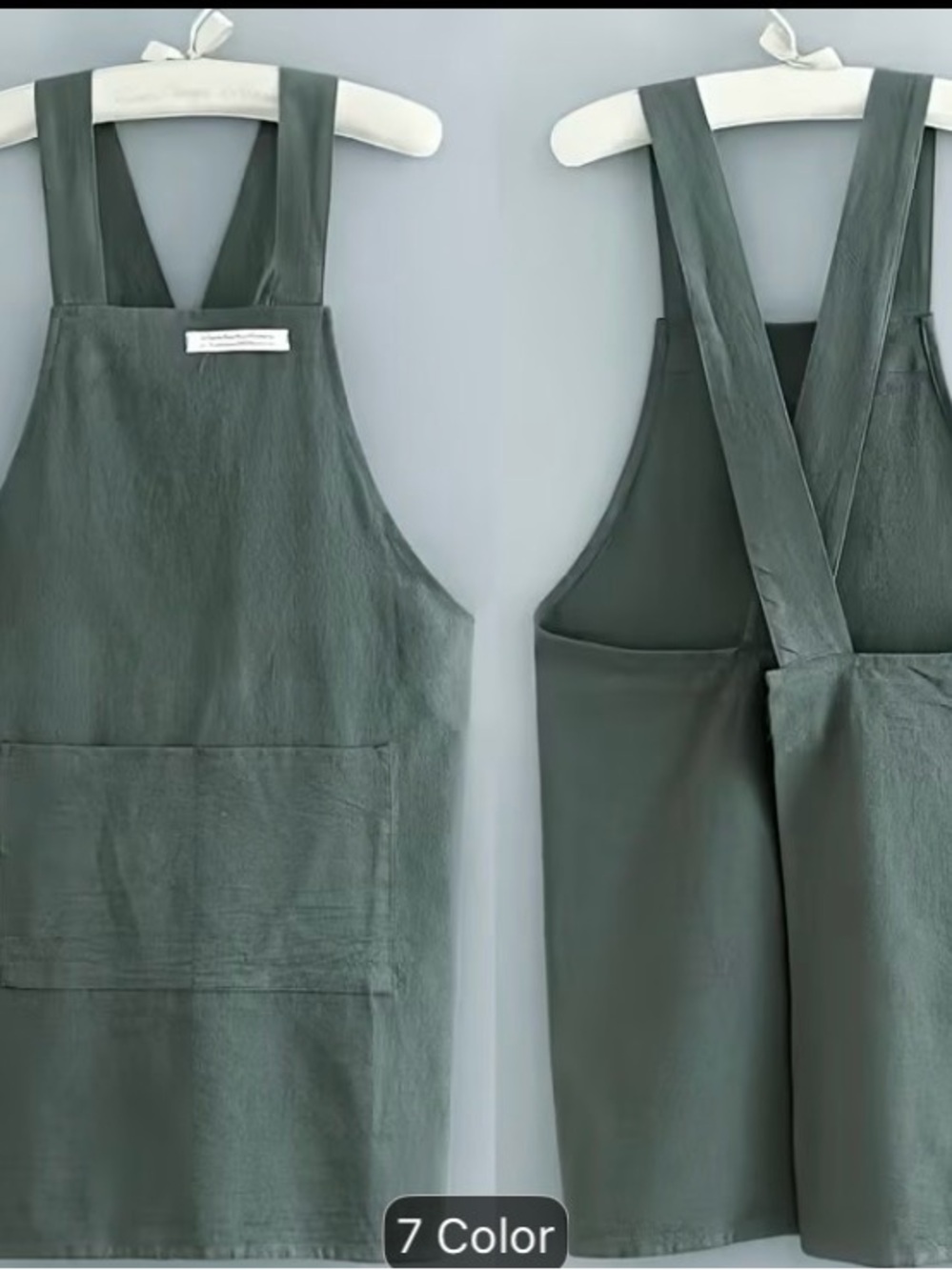 NWOT Dark Green Crossback Apron - Picture 2 of 6